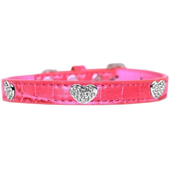 Petpal Croc Crystal Heart Dog Collar; Bright Pink - Size 16 PE806350